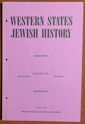 Seller image for Western States Jewish History vXXIII n2 January 1991 for sale by GuthrieBooks