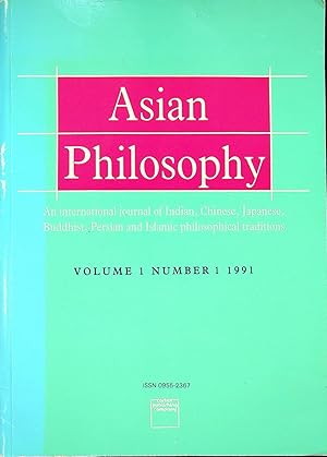 Immagine del venditore per Asian Philosophy - An International Journal of Indian, Chinese, japanese, buddhist, Persian and Islamic Philosophical Traditions venduto da Epilonian Books