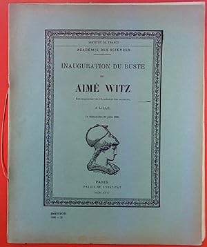 Bild des Verkufers fr Inauguration du Buste de Aime Witz, Correspondant de l`Academie des sciences a Lille le dimanche 20 juin 1926 zum Verkauf von biblion2