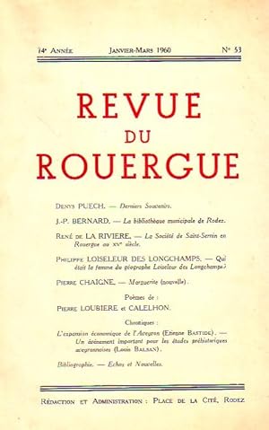 Revue du Rouergue - Tome XIV - N°53