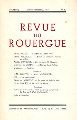 Revue du Rouergue - Tome XVII - N°67