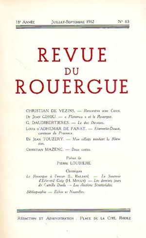 Revue du Rouergue - Tome XVI - N°63
