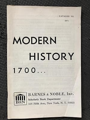 Modern History 1700 . . . ; Catalog 551; 1971 (Sales Catalog)