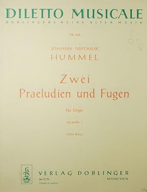 Bild des Verkufers fr Zwei Praeludien und Fugen, fur Orgel (Organ), Op. posth.7 zum Verkauf von Austin Sherlaw-Johnson, Secondhand Music