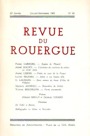 Revue du Rouergue - Tome XXII - N°87