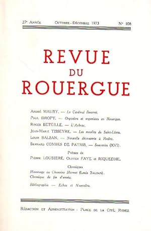 Revue du Rouergue - Tome XXVII - N°108