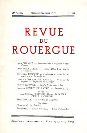 Revue du Rouergue - Tome XXVI - N°104