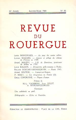 Revue du Rouergue - Tome XXII - N°85