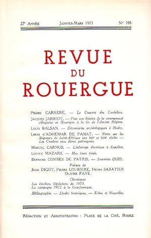 Revue du Rouergue - Tome XXVII - N°105