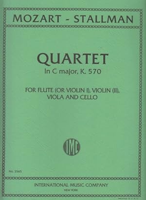 Quartet in C major, K570 for Flute (or Violin I), Violin II, Viola & Cello - Set of Parts