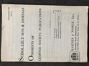 Scholarly Sets & Journals; Oddments of Learned Society Publications; Catalogo 544; 1970-71 (Sales...
