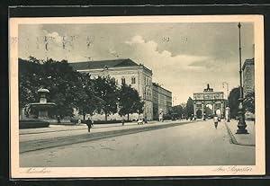 Ansichtskarte München, Strasse zum Siegestor