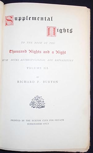 Supplemental Nights to The Book of the Thousand Nights and a Night -- vol. 3