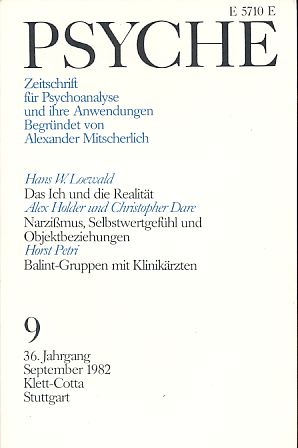 Seller image for Psyche 36. Jahrgang 1982, Heft 9. for sale by Fundus-Online GbR Borkert Schwarz Zerfa