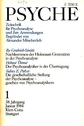 Seller image for Psyche 38. Jahrgang 1984, Heft 1. for sale by Fundus-Online GbR Borkert Schwarz Zerfa