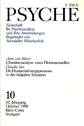 Seller image for Psyche 42. Jahrgang 1988, Heft 10. for sale by Fundus-Online GbR Borkert Schwarz Zerfa