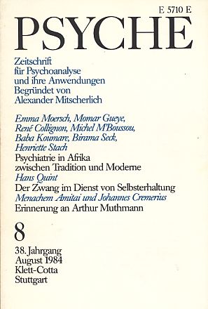 Seller image for Psyche 38. Jahrgang 1984, Heft 8. for sale by Fundus-Online GbR Borkert Schwarz Zerfa