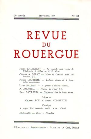 Revue du Rouergue - Tome XXVIII - N°111