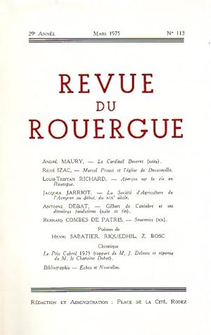Revue du Rouergue - Tome XXIX - N°113