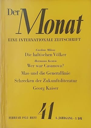 Der Monat. Eine internationale Zeitschrift für Politik und geistiges Leben. (150 Hefte aus dem Ze...