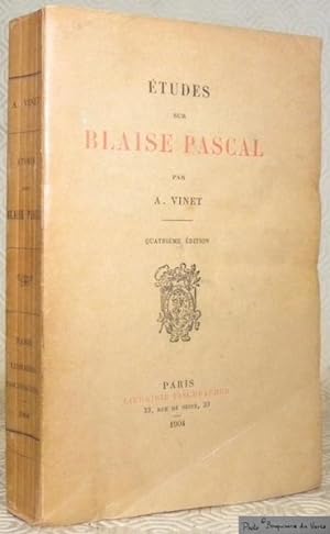 Bild des Verkufers fr Etudes sur Blaise Pascal. Quatrime dition. zum Verkauf von Bouquinerie du Varis