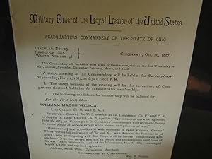 Military Order Of The Loyal Legion Of The United States. Headquarters Commandery Of The State Of ...