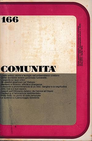 Comunità. Rivista mensile di informazione e cultura fondata da Adriano Olivetti. Anno XXVI, N. 16...