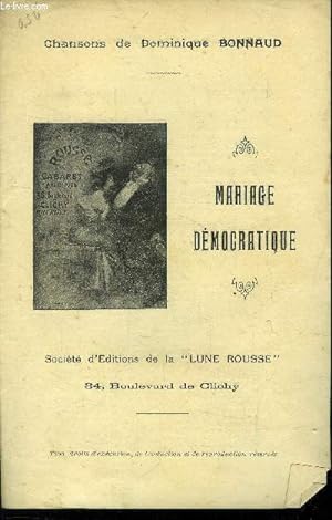 Image du vendeur pour Mariage dmocratique mis en vente par Le-Livre