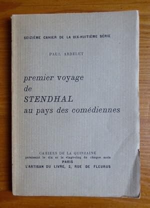 Seller image for Premier voyage de Stendhal au pays des comdiennes for sale by Librairie des Possibles