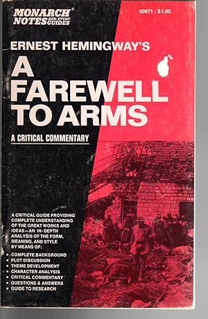 Seller image for Monarch Notes Ernest Hemingway's A Farewell To Arms for sale by The Sun Also Rises