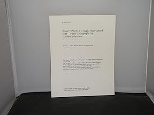 K. D. Duval - Preliminary Publication Notice for Twenty Poems by Hugh MacDiarmid with Twenty Lith...