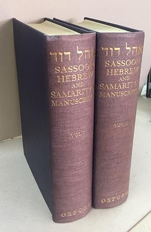 Bild des Verkufers fr OHEL DAWID. DESCRIPTIVE CATALOGUE OF THE HEBREW AND SAMARITAN MANUSCRIPTS IN THE SASSOON LIBRARY, LONDON. zum Verkauf von M.POLLAK ANTIQUARIAT Est.1899, ABA, ILAB