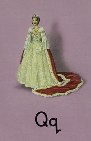 Q Is For Queen Elizabeth China Porcelain Statue Ladybird Book Postcard
