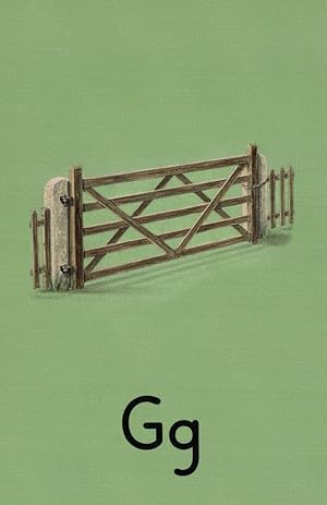 Seller image for G Is For Garden Farm Gate Ladybird Old Book Alphabet Postcard for sale by Postcard Finder