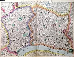 [CENTRAL LONDON]. Very large (wall) map of Central London from Bacons Large Scale Ordnance Surve...