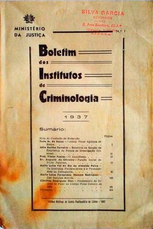 BOLETIM DOS INSTITUTOS DE CRIMINOLOGIA.