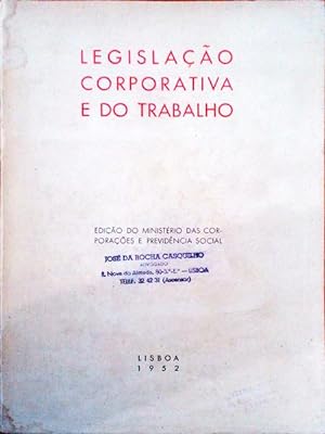 LEGISLAÇÃO CORPORATIVA E DO TRABALHO.