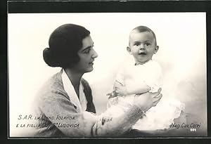 Cartolina Prinzessin Iolanda von Italien mit ihrem Sohn Ludovica