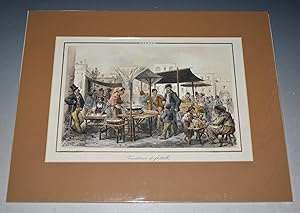 Venditrice di Frittelle Italian Market Place. Hand-coloured lithograph, from &apos;Venditrice di ...