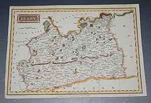 Seller image for ORIGINAL ENGRAVED ANTIQUE MAP OF SURREY for sale by PROCTOR / THE ANTIQUE MAP & BOOKSHOP