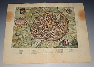 Original Antique map - Bird&apos;s-eye City of (Mechelen). Belgium Nitidissimae Civitatis Mechlin...
