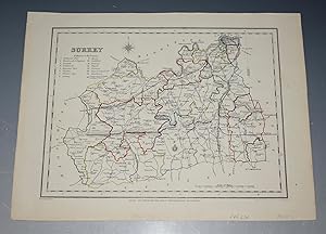 Seller image for ORIGINAL ENGRAVED ANTIQUE MAP OF SURREY for sale by PROCTOR / THE ANTIQUE MAP & BOOKSHOP