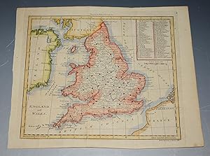 ORIGINAL ENGRAVED ANTIQUE MAP OF ENGLAND & WALES