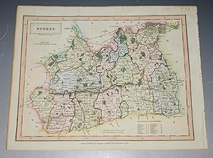 Bild des Verkufers fr ORIGINAL ENGRAVED ANTIQUE MAP OF SURREY zum Verkauf von PROCTOR / THE ANTIQUE MAP & BOOKSHOP