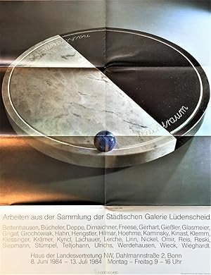 Ausstellungsplakat mit Motiv von Timm Ulrichs: nach - traum / nacht - raum 1980. - Signiert.