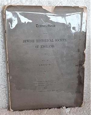 Transactions of The Jewish Historical Society of England - Vol. II 1894-5