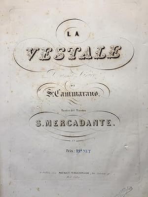 Immagine del venditore per La Vestale Dramma lirico di S. Cammarano . Prix: 12.F Net. [Piano-vocal score]. venduto da J & J LUBRANO MUSIC ANTIQUARIANS LLC