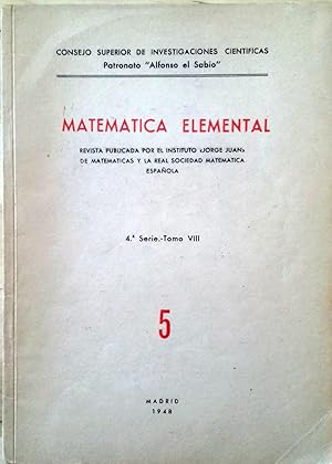 MATEMÁTICA ELEMENTAL. 4ª SERIE. TOMO VIII. Nº 5