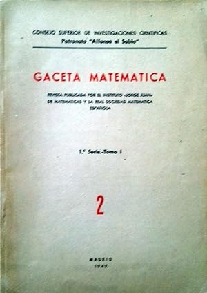 GACETA MATEMÁTICA. 1ª SERIE. TOMO I. Nº 2