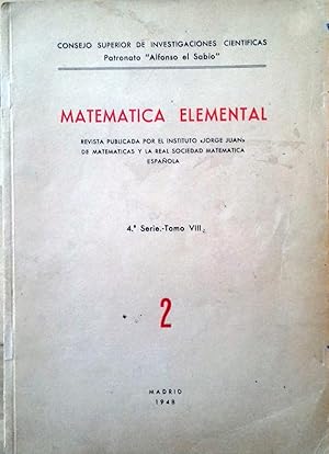 MATEMÁTICA ELEMENTAL. 4ª SERIE. TOMO VIII. Nº 2